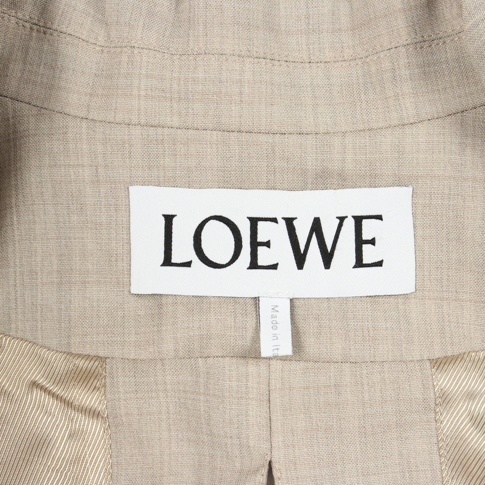 タイバック テーラードジャケット ウール グレーベージュ ロエベ アウター LOEWE