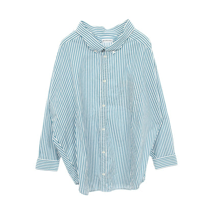 COCOON SWING バックロゴ ストライプ オーバーサイズ シャツ コットン ホワイト ブルーグリーン バレンシアガ トップス BALENCIAGA