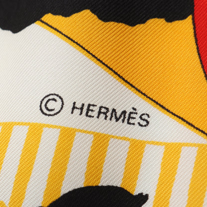 カレ90 Feria de Sevilla スカーフ シルク イエロー ブラック マルチカラー エルメス 財布・小物 HERMES