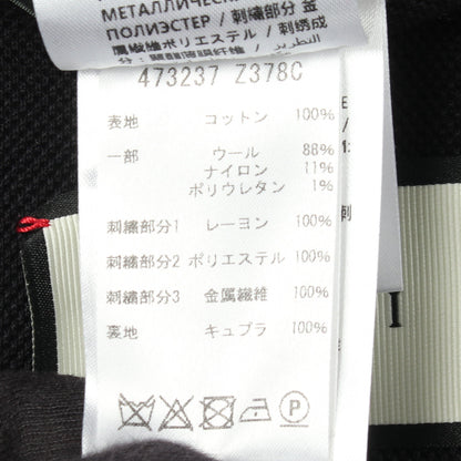 リブニット切替 エンブレム テーラードジャケット コットン ブラック マルチカラー グッチ アウター GUCCI