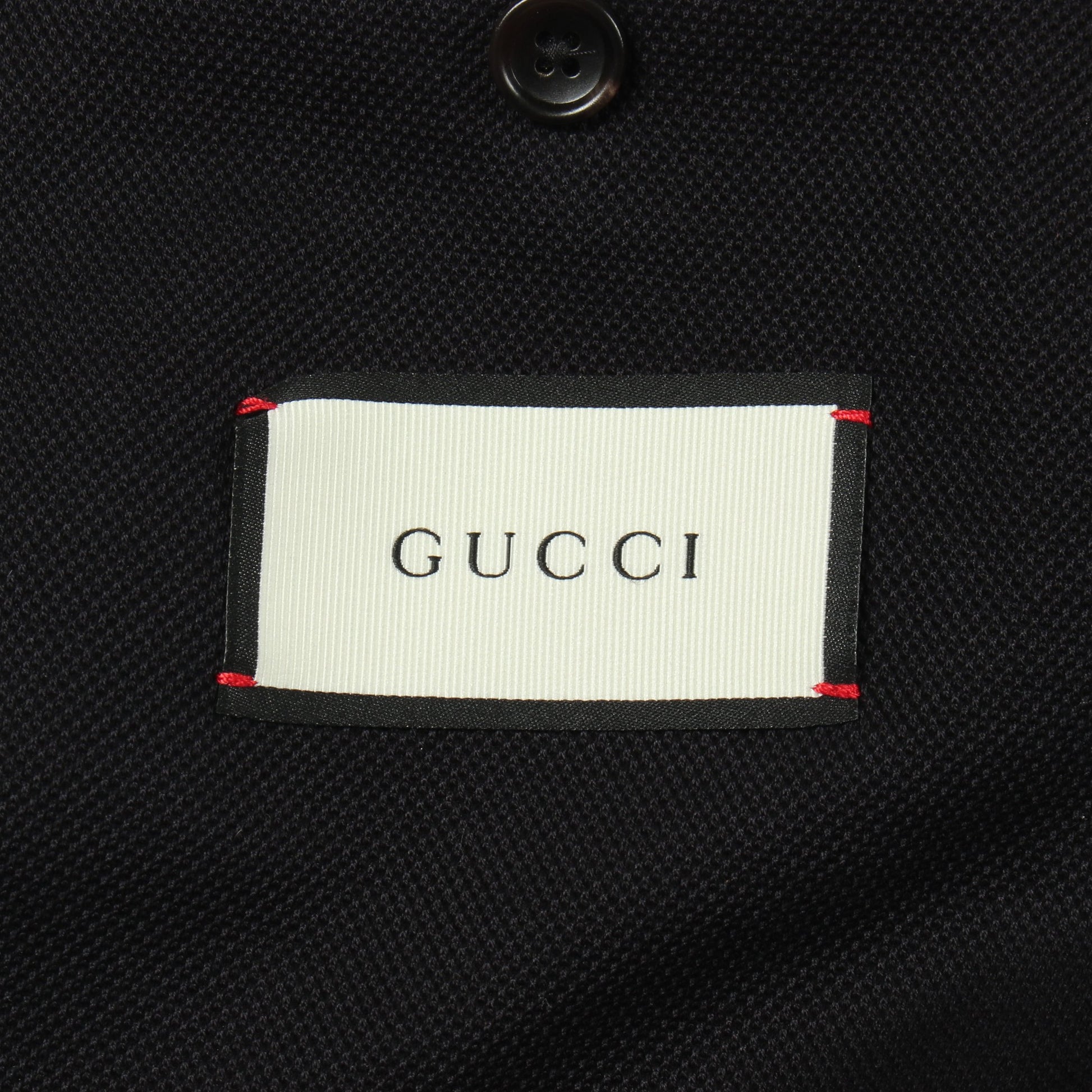 リブニット切替 エンブレム テーラードジャケット コットン ブラック マルチカラー グッチ アウター GUCCI