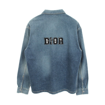 Dior HOMME × KENNY SCHARF ロゴ スナップシャツジャケット デニムジャケット コットン ブルー ディオール アウター DIOR