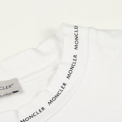 クルーネック 長袖Tシャツ コットン ホワイト モンクレール トップス MONCLER