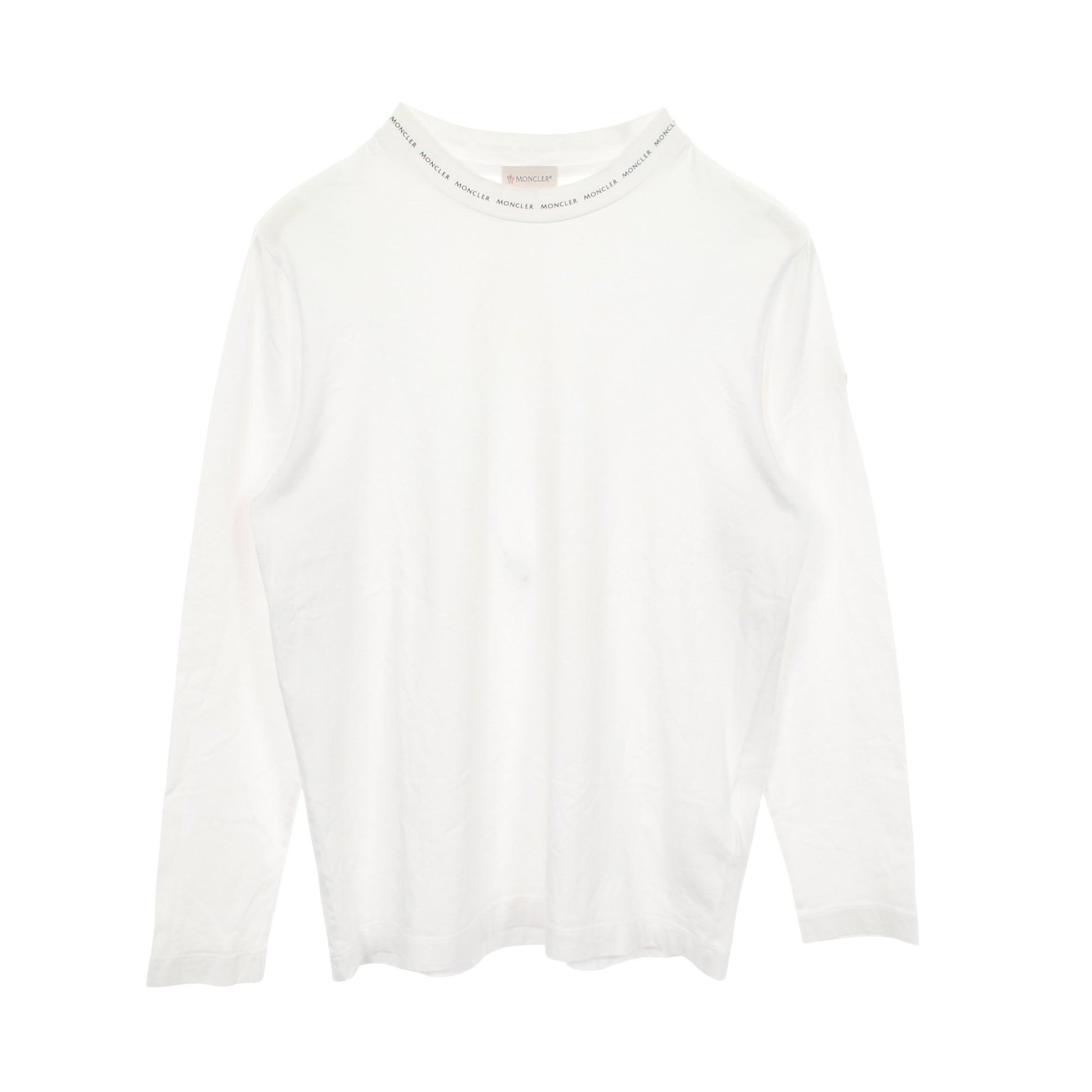 クルーネック 長袖Tシャツ コットン ホワイト モンクレール トップス MONCLER