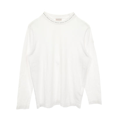 クルーネック 長袖Tシャツ コットン ホワイト モンクレール トップス MONCLER