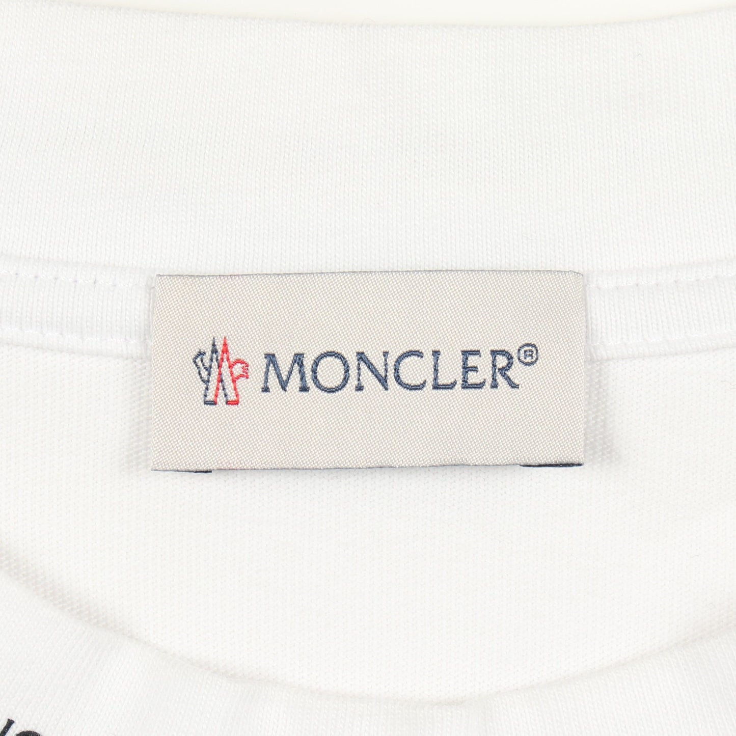 クルーネック 長袖Tシャツ コットン ホワイト モンクレール トップス MONCLER