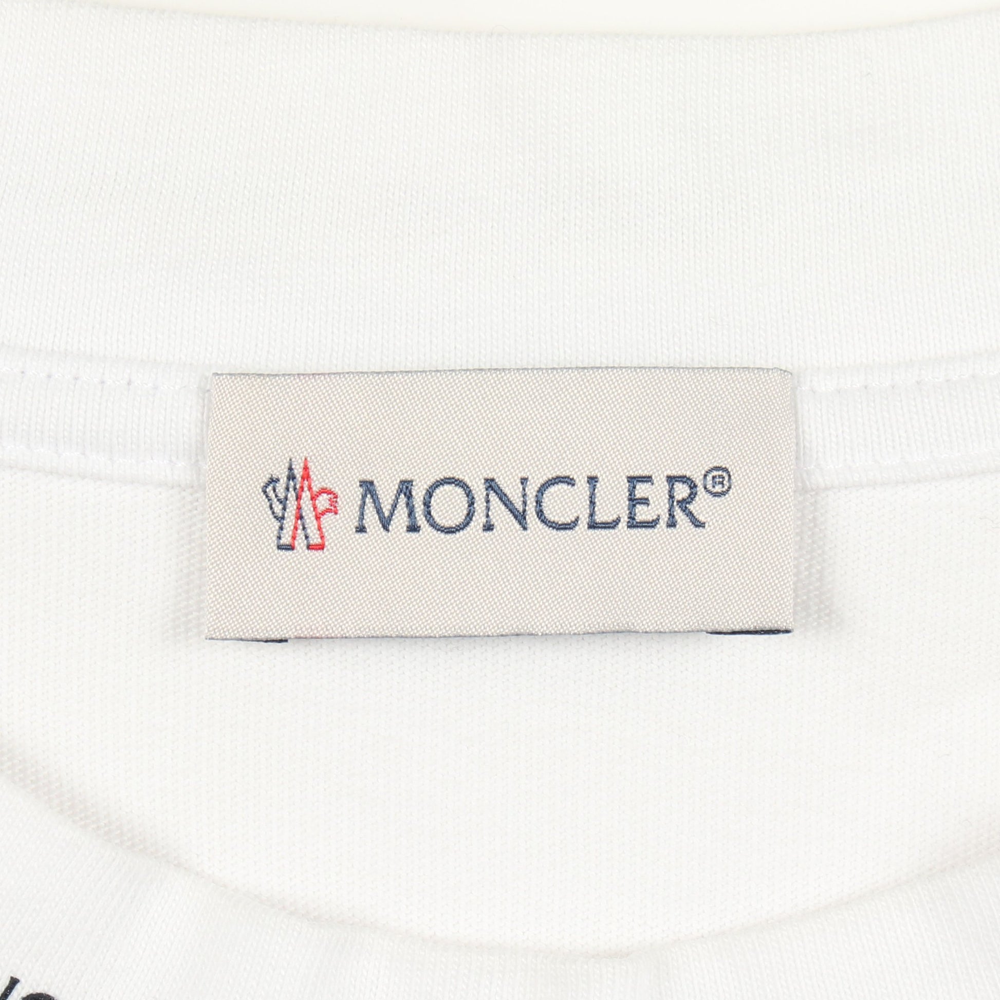 クルーネック 長袖Tシャツ コットン ホワイト モンクレール トップス MONCLER