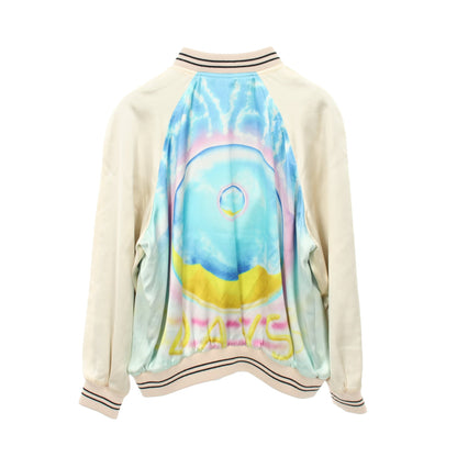 CELINE × MARCELO LAVIN HEAVENLY DAYS テディブルゾン ボンバージャケット ビスコース アイボリー ブルー マルチカラー セリーヌ アウター CELINE