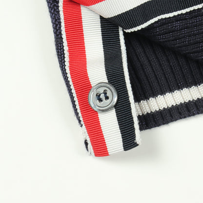 半袖 ポロシャツ シルク コットン ネイビー トムブラウン トップス THOM BROWNE
