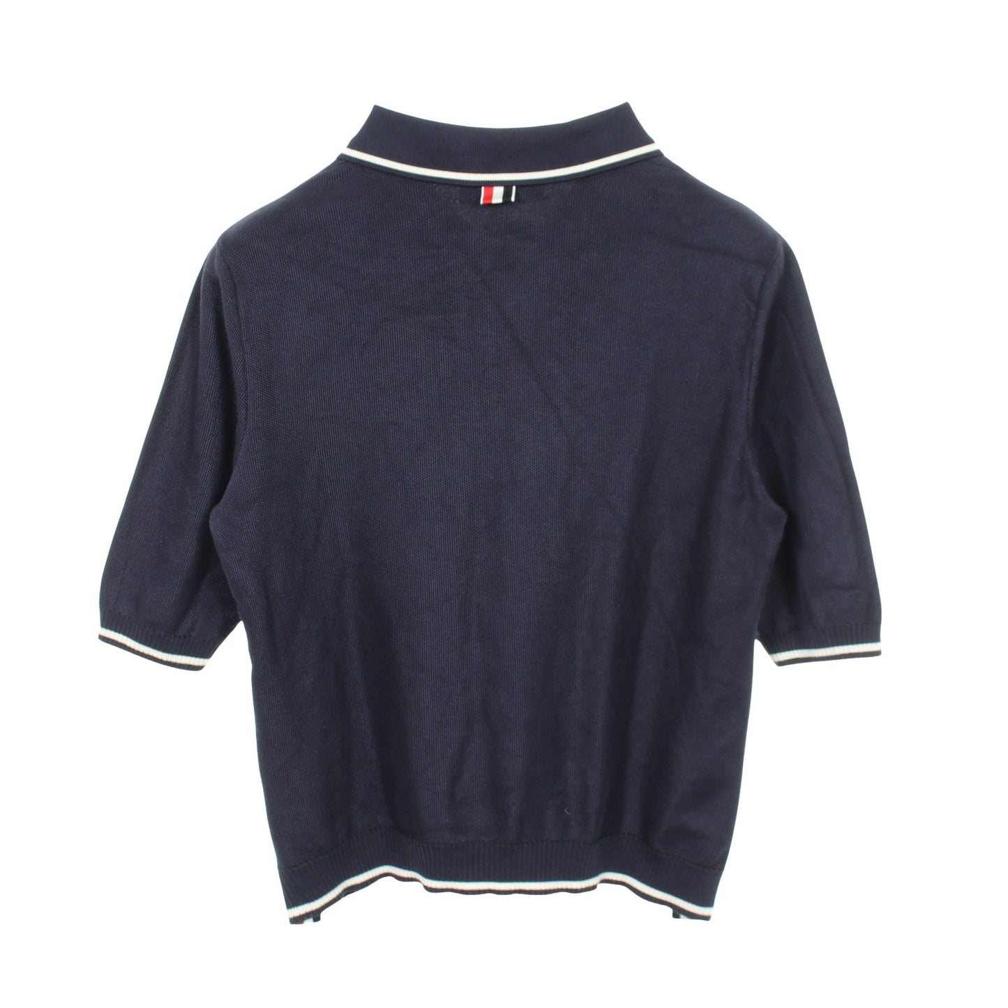 半袖 ポロシャツ シルク コットン ネイビー トムブラウン トップス THOM BROWNE
