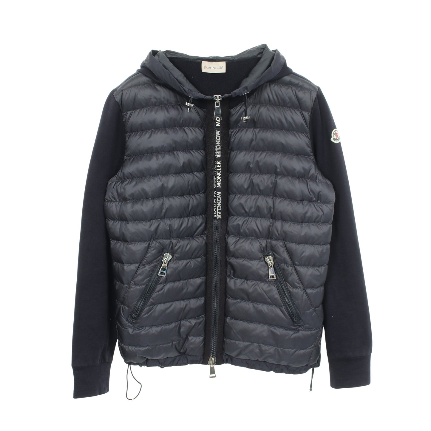 フード付き 切替 ダウンジャケット ナイロン コットン ネイビー モンクレール アウター MONCLER