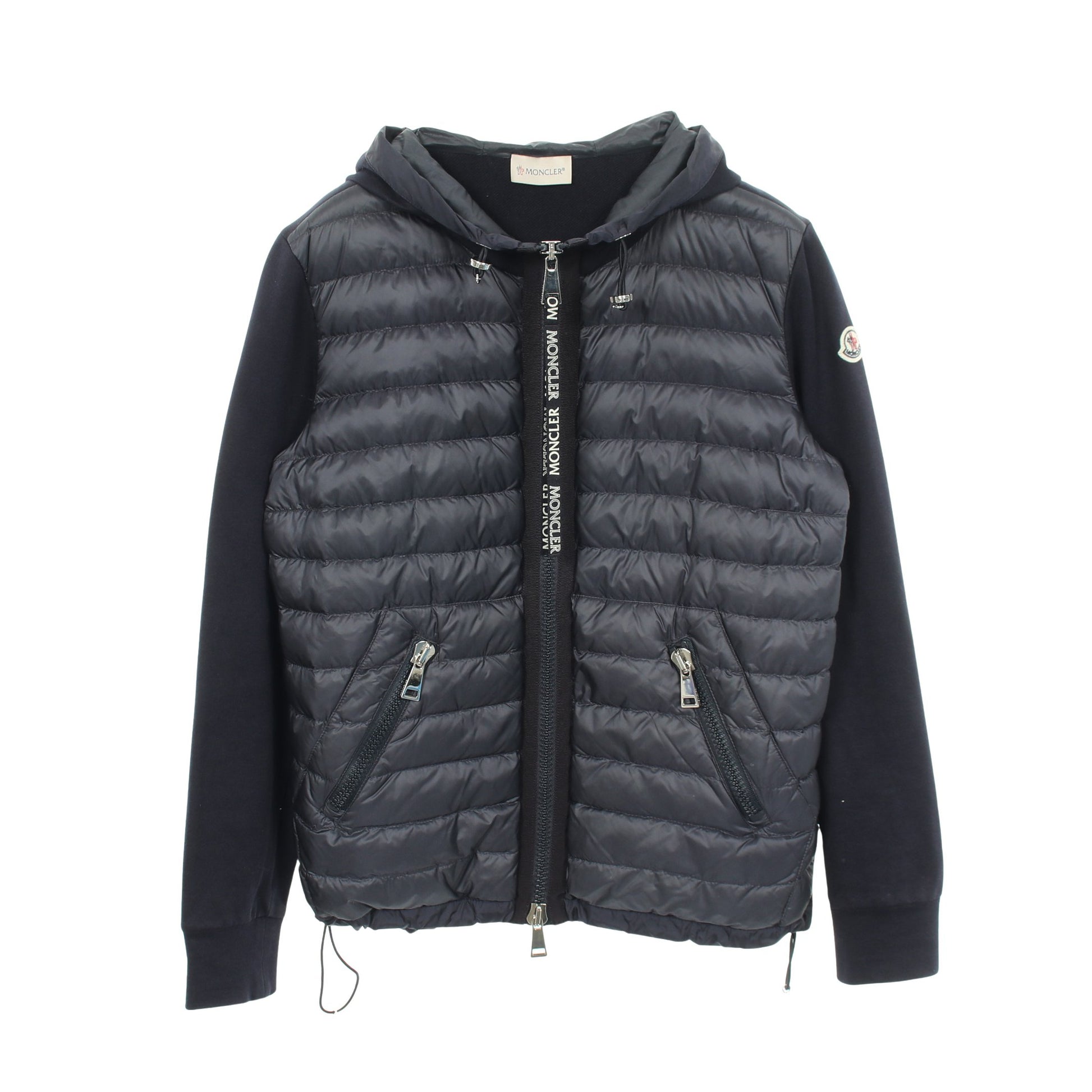 フード付き 切替 ダウンジャケット ナイロン コットン ネイビー モンクレール アウター MONCLER
