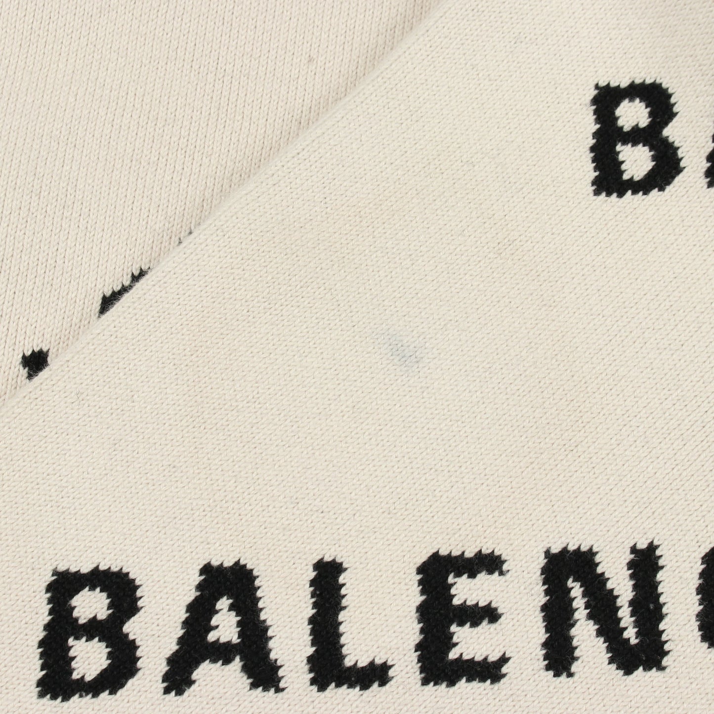 オールオーバーロゴ ニット コットン ウール アイボリー ブラック バレンシアガ トップス BALENCIAGA