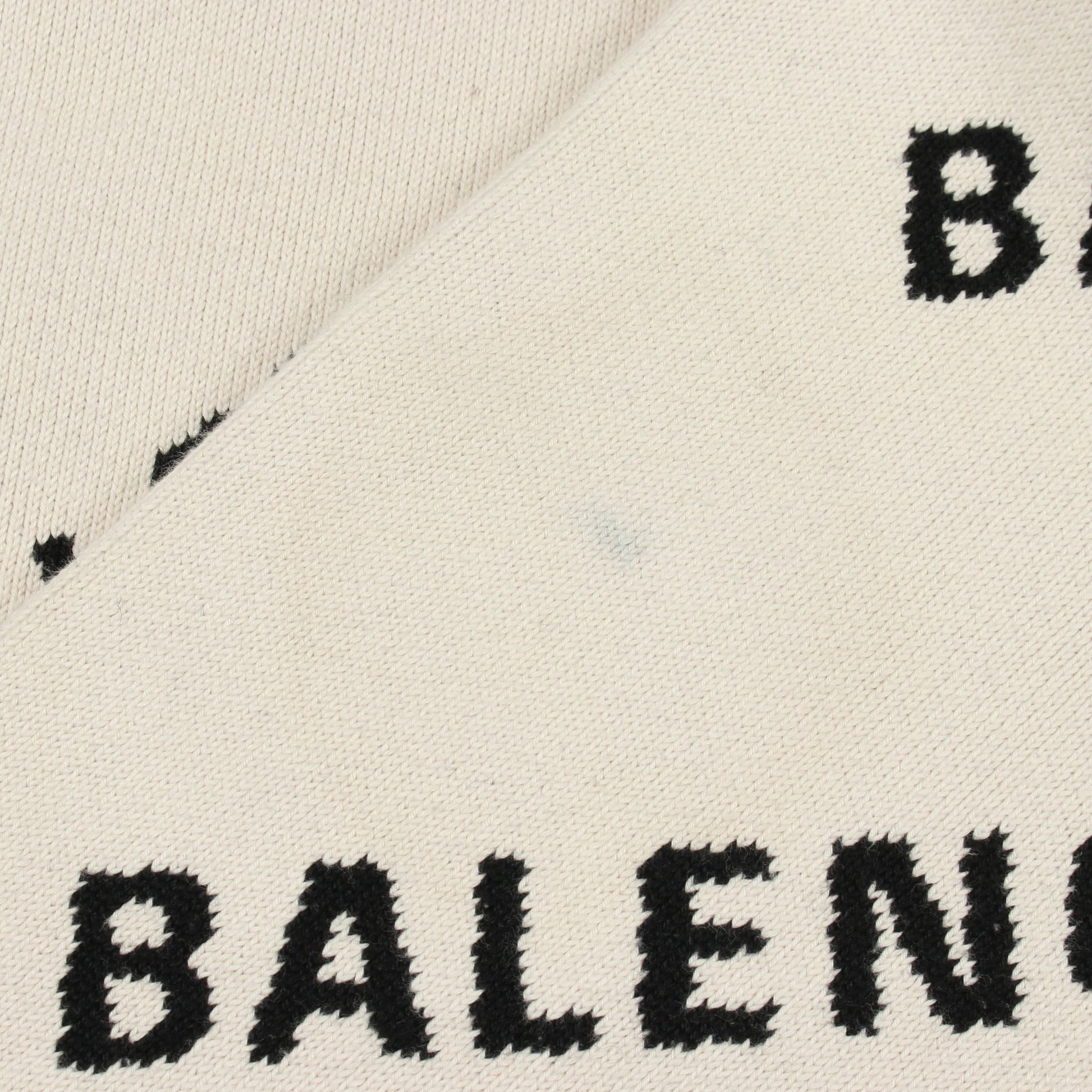 オールオーバーロゴ ニット コットン ウール アイボリー ブラック バレンシアガ トップス BALENCIAGA