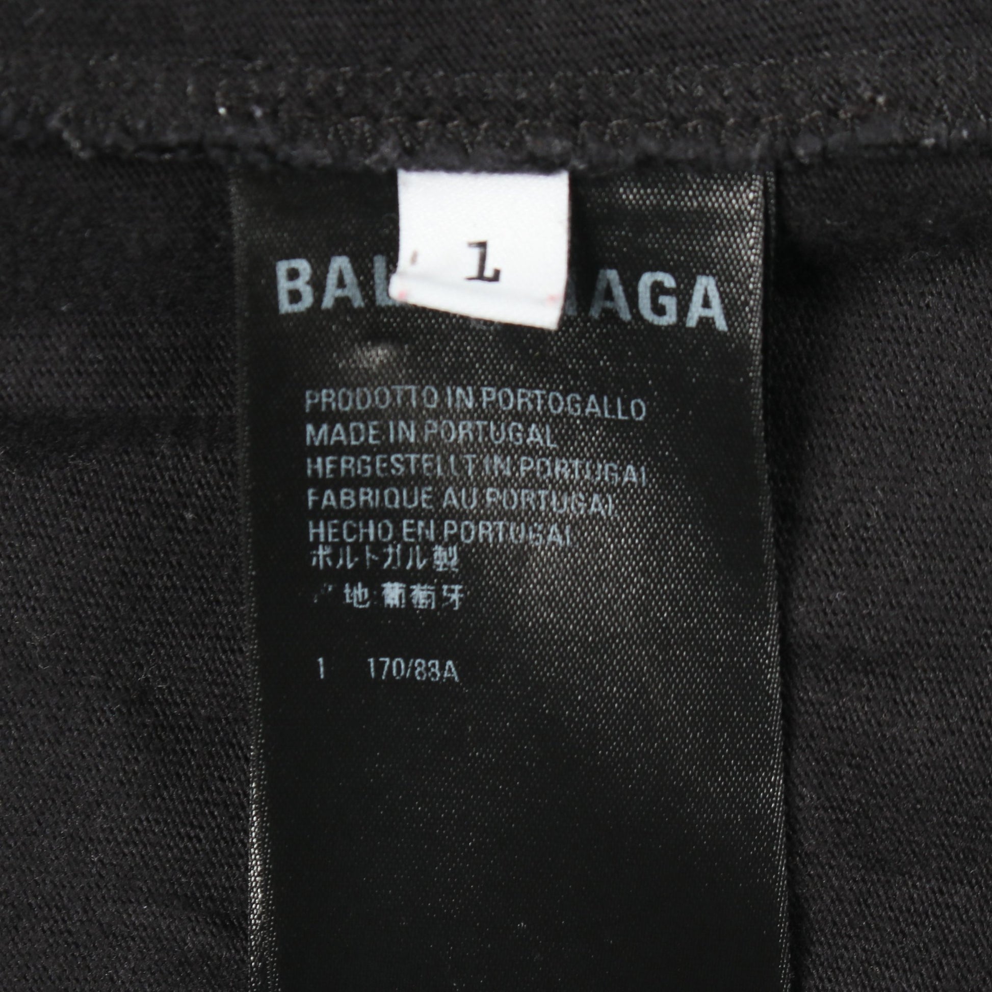 MAISON BALENCIAGA クラッシュ加工 ロゴプリント Tシャツ 長袖Tシャツ コットン ブラック バレンシアガ トップス BALENCIAGA