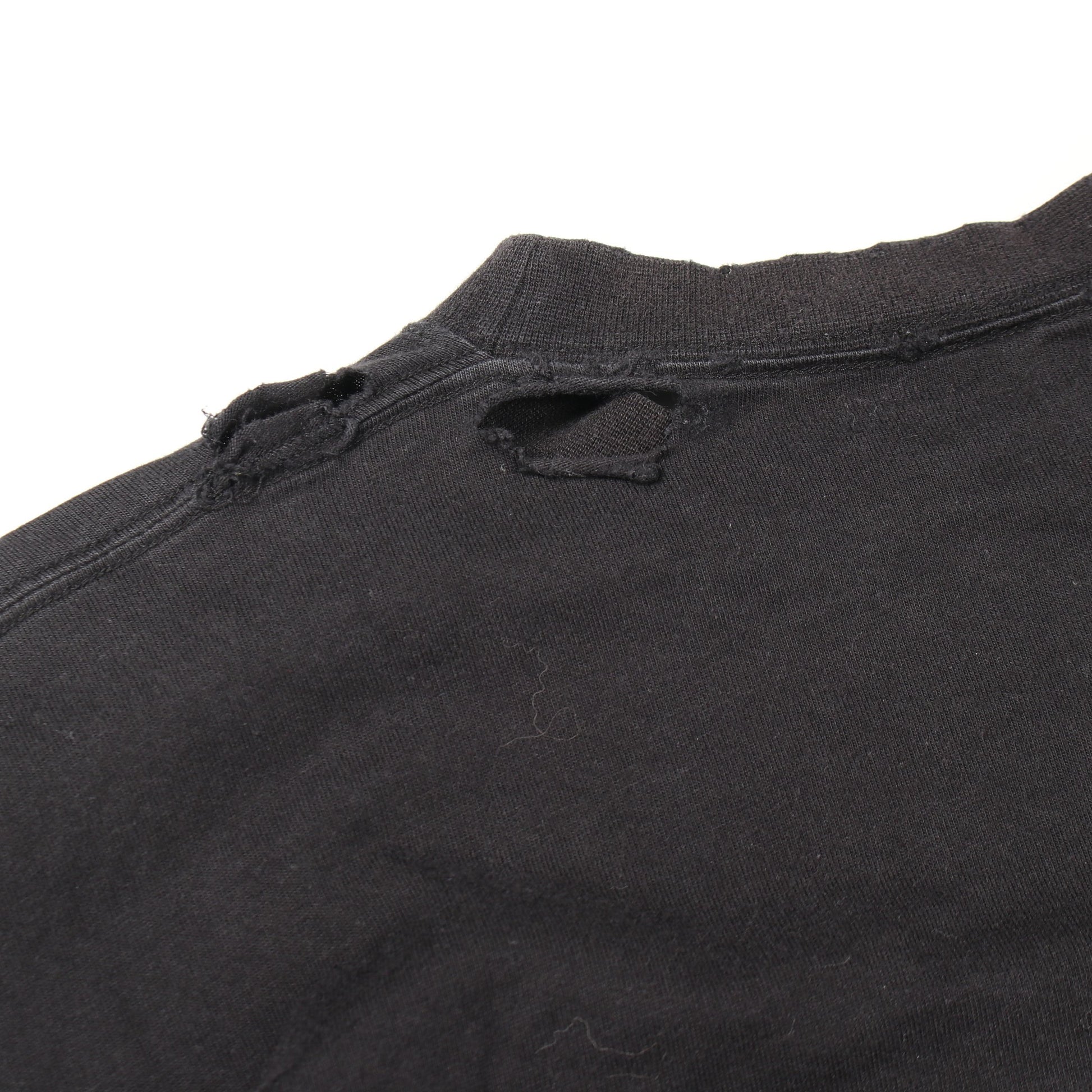 MAISON BALENCIAGA クラッシュ加工 ロゴプリント Tシャツ 長袖Tシャツ コットン ブラック バレンシアガ トップス BALENCIAGA