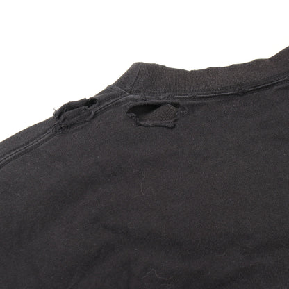 MAISON BALENCIAGA クラッシュ加工 ロゴプリント Tシャツ 長袖Tシャツ コットン ブラック バレンシアガ トップス BALENCIAGA