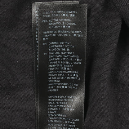 MAISON BALENCIAGA クラッシュ加工 ロゴプリント Tシャツ 長袖Tシャツ コットン ブラック バレンシアガ トップス BALENCIAGA