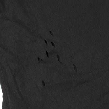 MAISON BALENCIAGA クラッシュ加工 ロゴプリント Tシャツ 長袖Tシャツ コットン ブラック バレンシアガ トップス BALENCIAGA