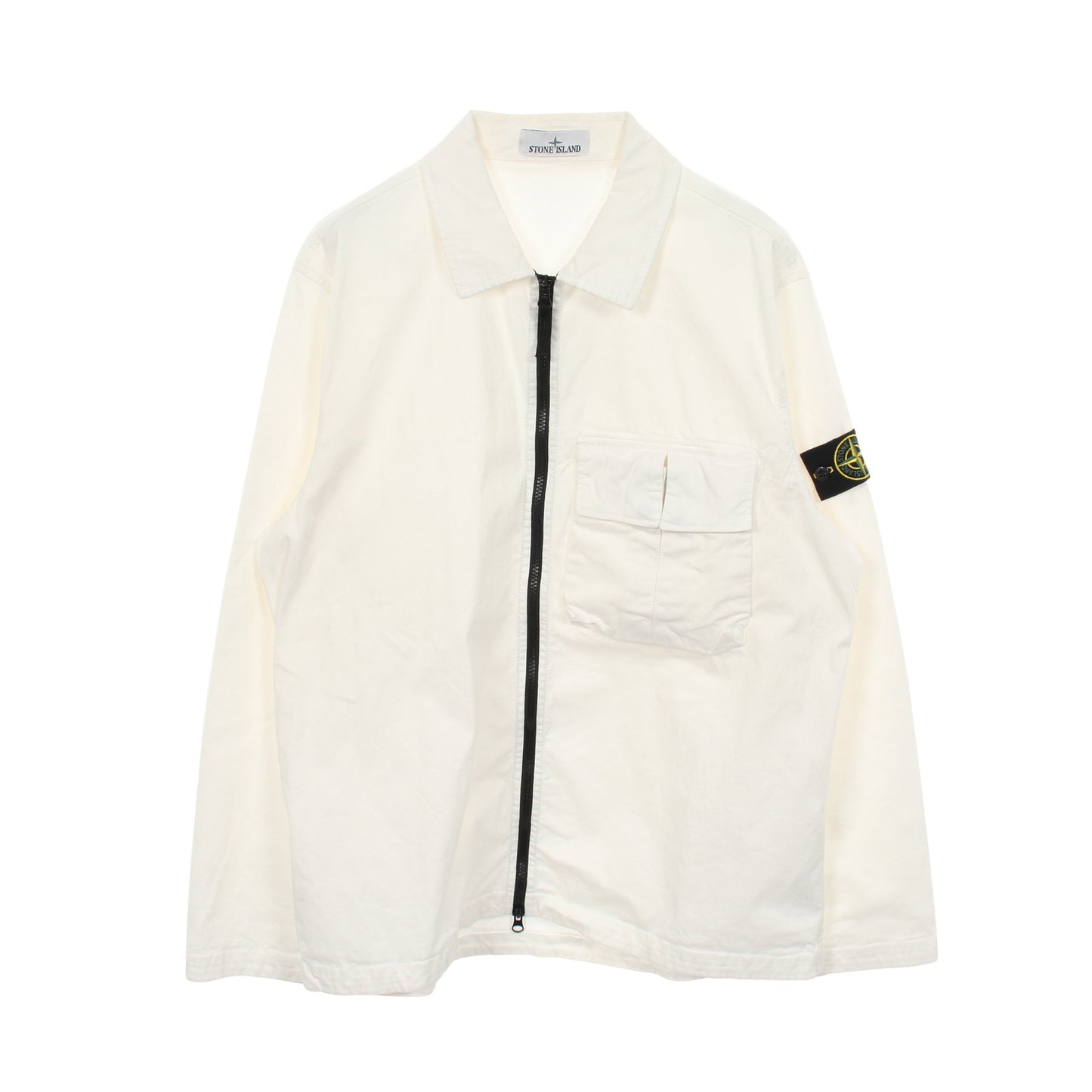 ジップアップ シャツジャケット ブルゾン コットン ホワイト ストーンアイランド アウター Stone Island