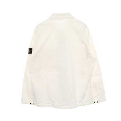 ジップアップ シャツジャケット ブルゾン コットン ホワイト ストーンアイランド アウター Stone Island