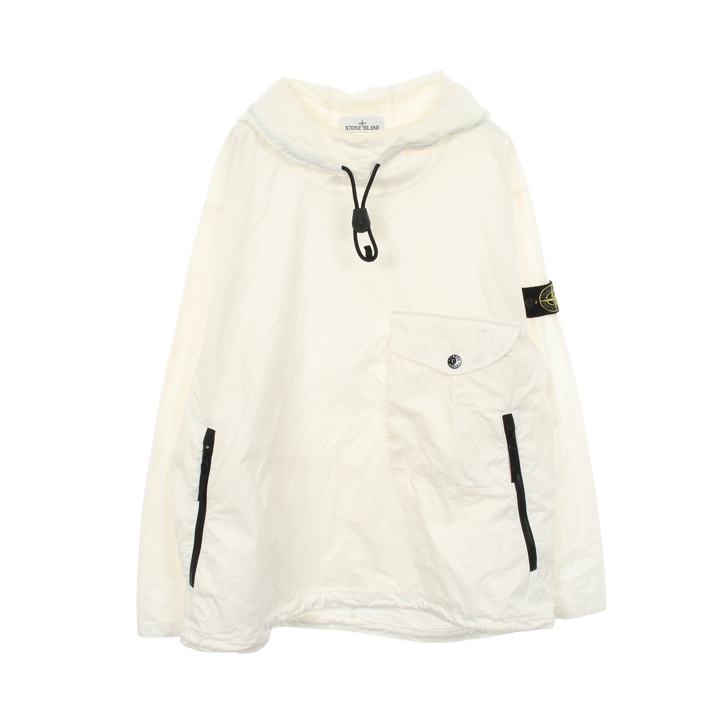アノラック プルオーバー シャツパーカー マウンテンパーカー コットン ホワイト ストーンアイランド アウター Stone Island