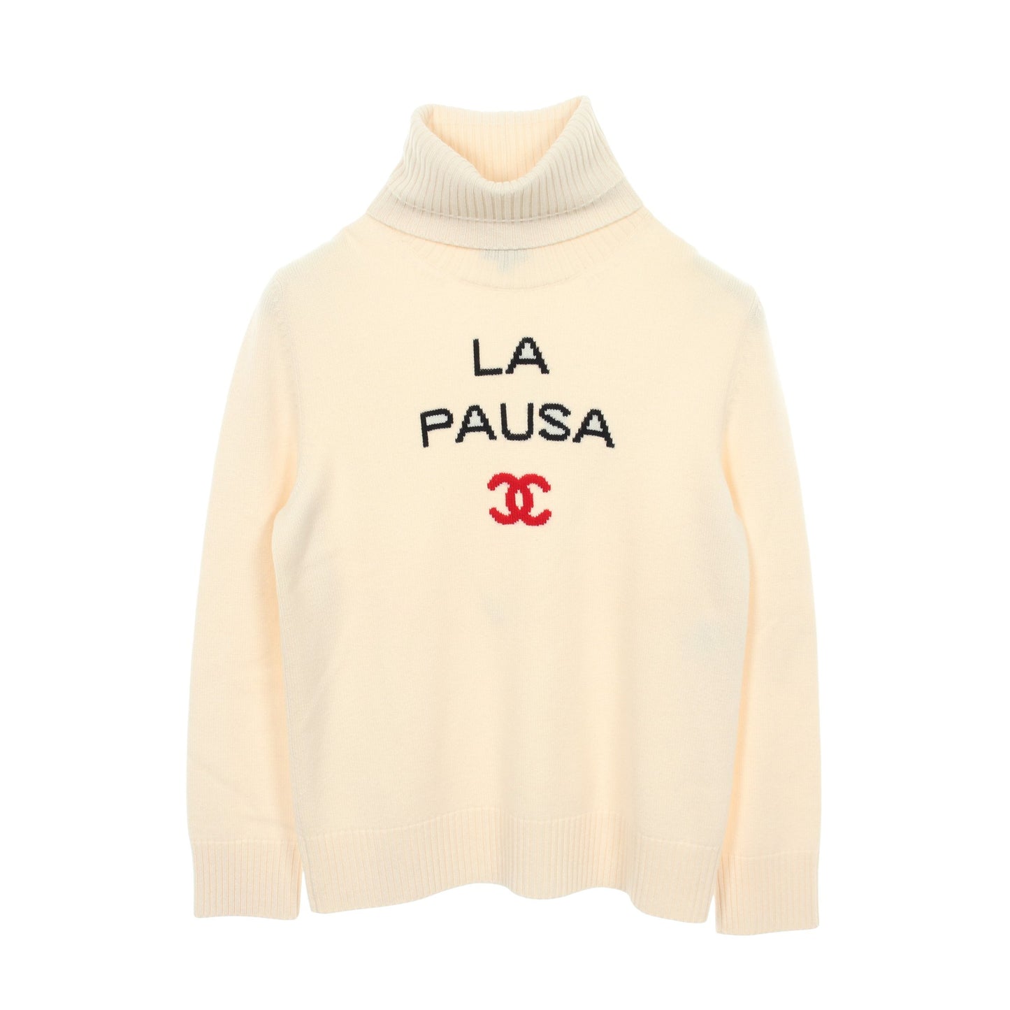 LA PAUSA ココマーク タートルネック ニット カシミヤ アイボリー シャネル トップス CHANEL