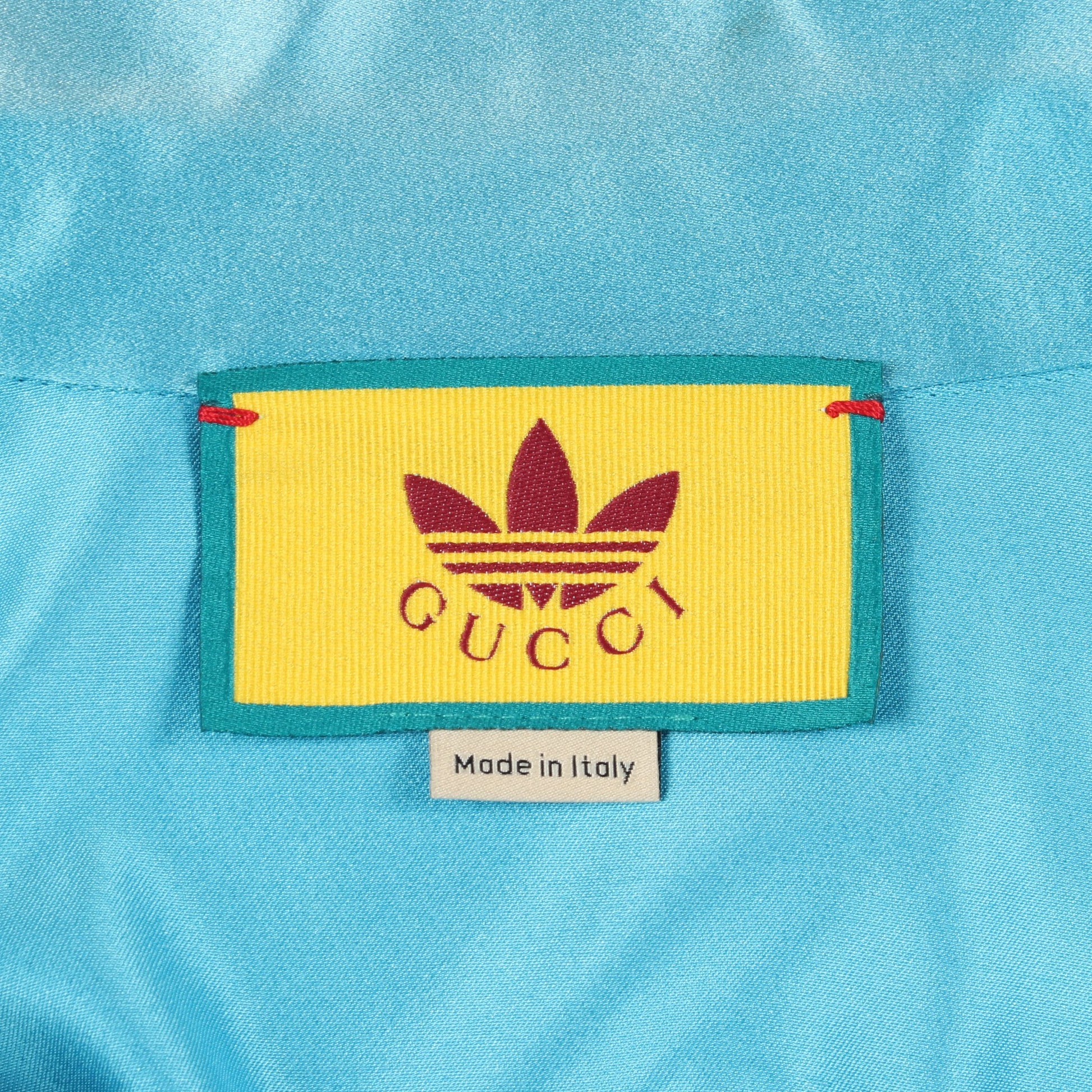 GUCCI × adidas フリル ボウタイ ブラウス シルク ブルー ブラック グッチ トップス GUCCI