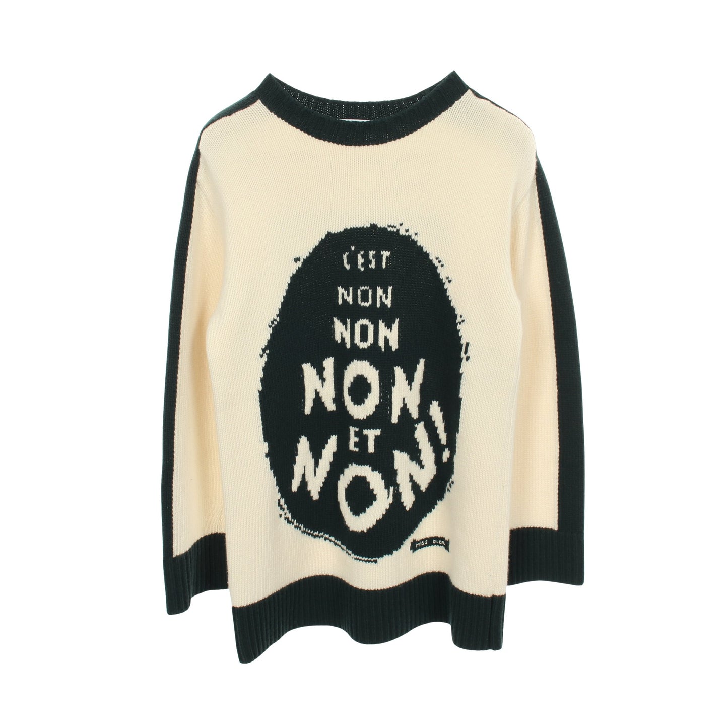 J'ADIOR8 NON NON NON ET NON! ニット ウール カシミヤ アイボリー グリーン クリスチャンディオール トップス Christian Dior