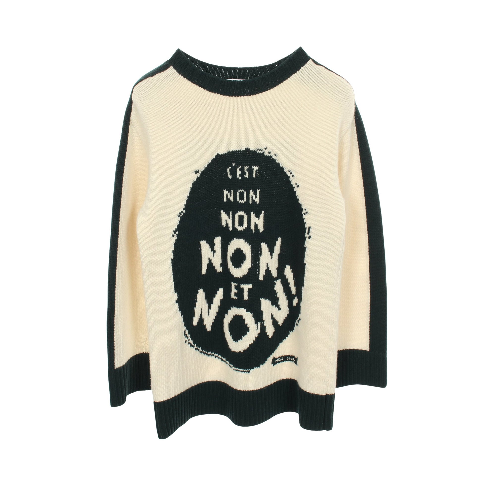 J'ADIOR8 NON NON NON ET NON! ニット ウール カシミヤ アイボリー グリーン クリスチャンディオール トップス Christian Dior