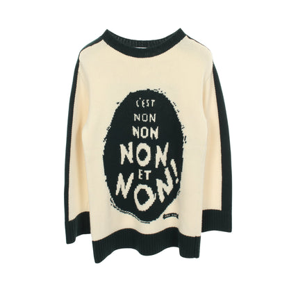 J'ADIOR8 NON NON NON ET NON! ニット ウール カシミヤ アイボリー グリーン クリスチャンディオール トップス Christian Dior