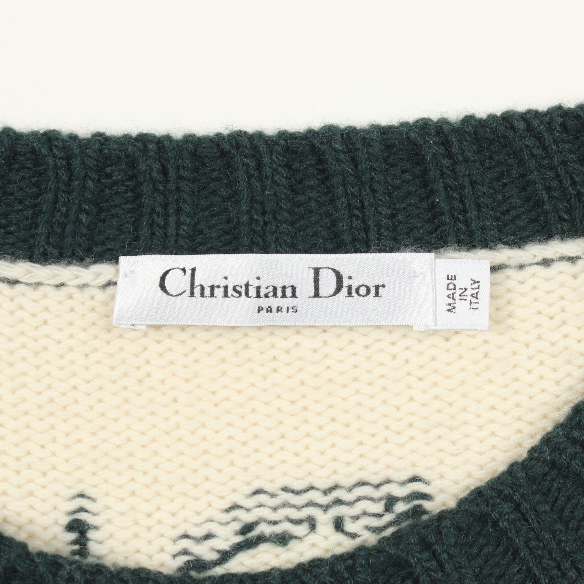 J'ADIOR8 NON NON NON ET NON! ニット ウール カシミヤ アイボリー グリーン クリスチャンディオール トップス Christian Dior
