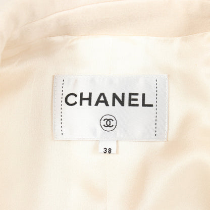ココマークボタン ショートコート ウール カシミヤ オフホワイト シャネル アウター CHANEL