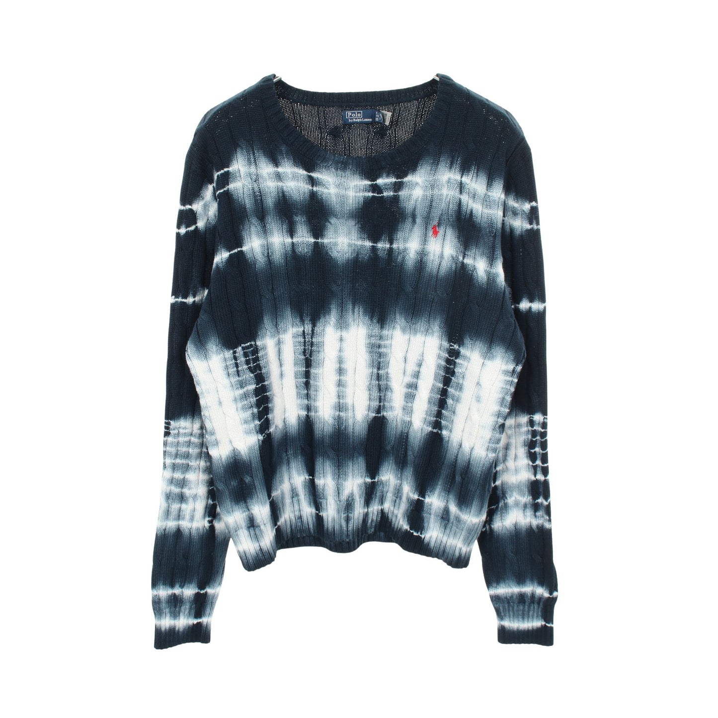 Tie-Dye Cable Knit タイダイ柄 ケーブル ニット コットン ダークブルー ホワイト ポロラルフローレン トップス Polo Ralph Lauren