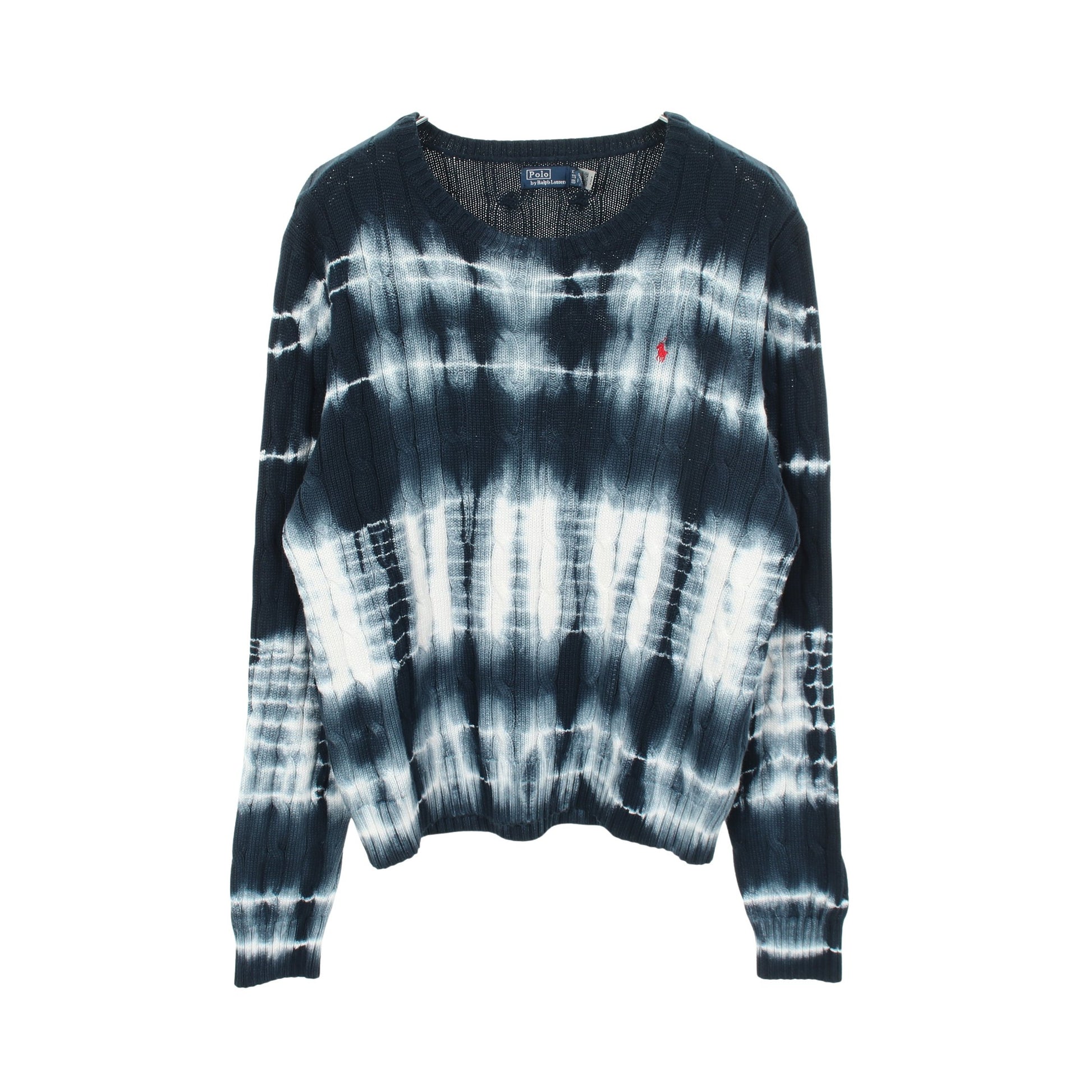 Tie-Dye Cable Knit タイダイ柄 ケーブル ニット コットン ダークブルー ホワイト ポロラルフローレン トップス Polo Ralph Lauren