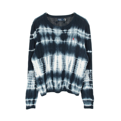 Tie-Dye Cable Knit タイダイ柄 ケーブル ニット コットン ダークブルー ホワイト ポロラルフローレン トップス Polo Ralph Lauren
