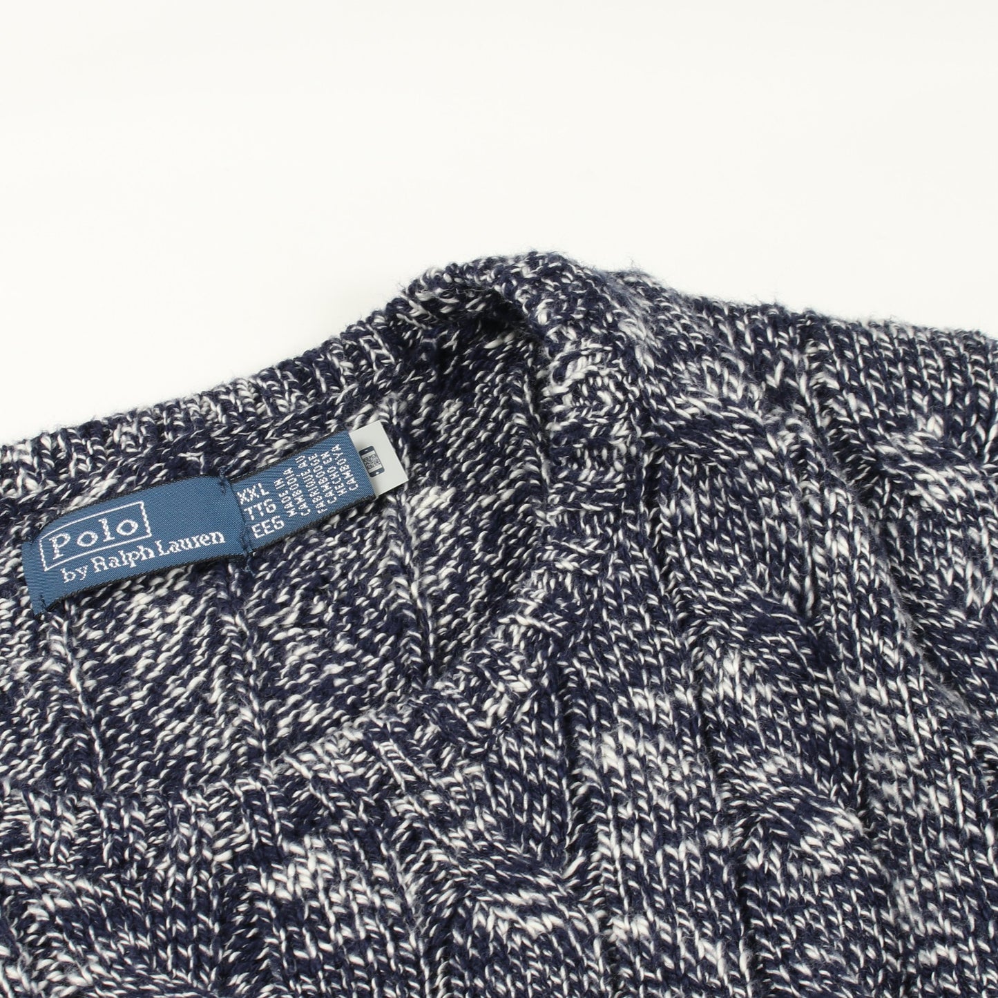 ロゴ刺繍 クルーネック ケーブル ニット コットン ネイビー ポロラルフローレン トップス Polo Ralph Lauren