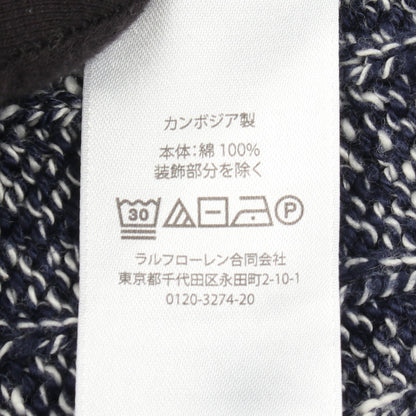 ロゴ刺繍 クルーネック ケーブル ニット コットン ネイビー ポロラルフローレン トップス Polo Ralph Lauren
