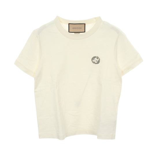 インターロッキングG ビジュー 半袖Tシャツ コットン ホワイト グッチ トップス GUCCI