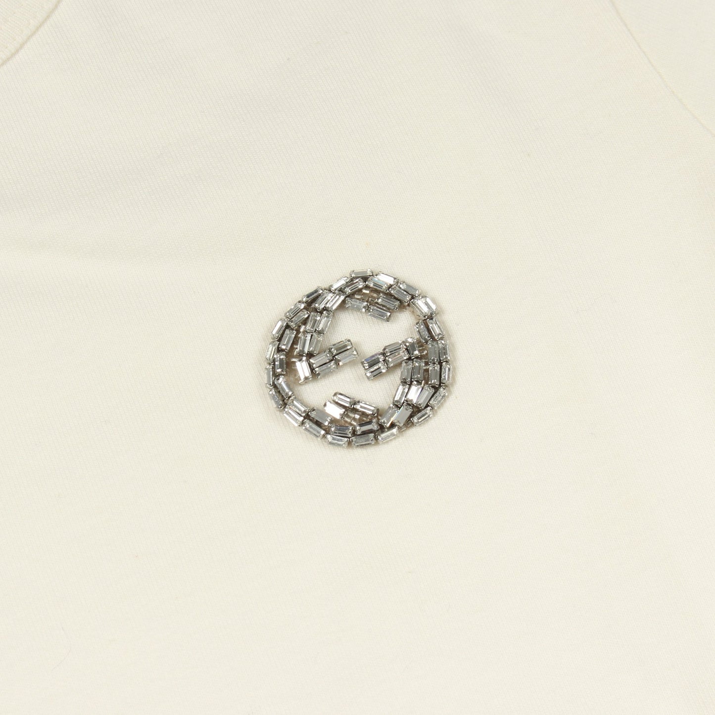 インターロッキングG ビジュー 半袖Tシャツ コットン ホワイト グッチ トップス GUCCI