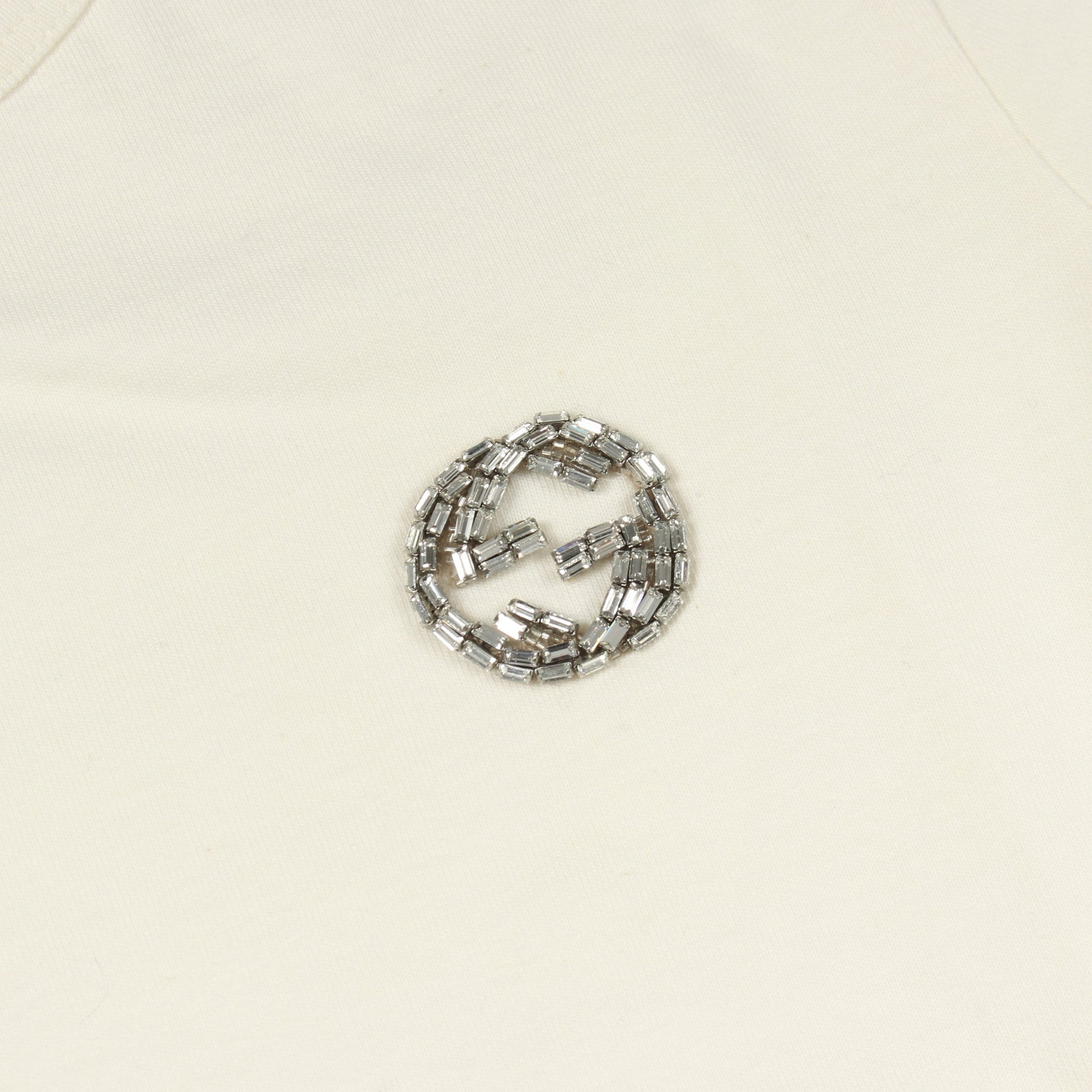 インターロッキングG ビジュー 半袖Tシャツ コットン ホワイト グッチ トップス GUCCI