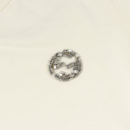 インターロッキングG ビジュー 半袖Tシャツ コットン ホワイト グッチ トップス GUCCI