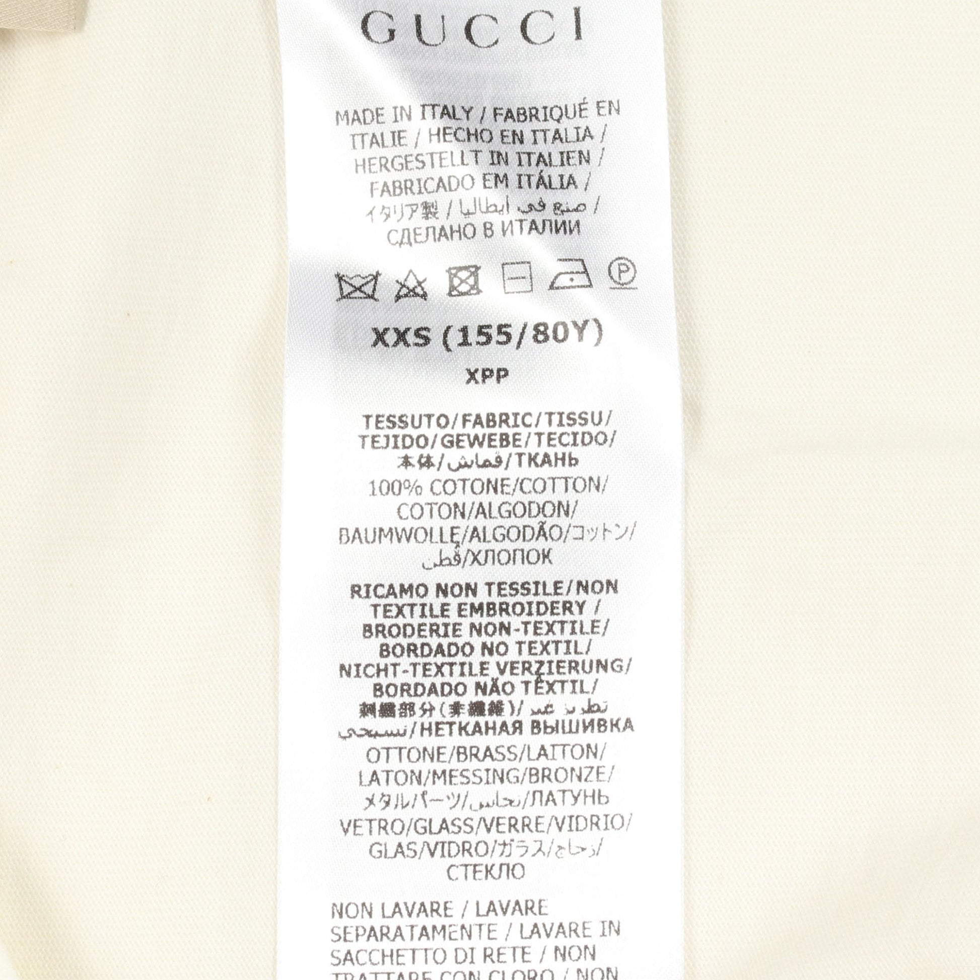 インターロッキングG ビジュー 半袖Tシャツ コットン ホワイト グッチ トップス GUCCI