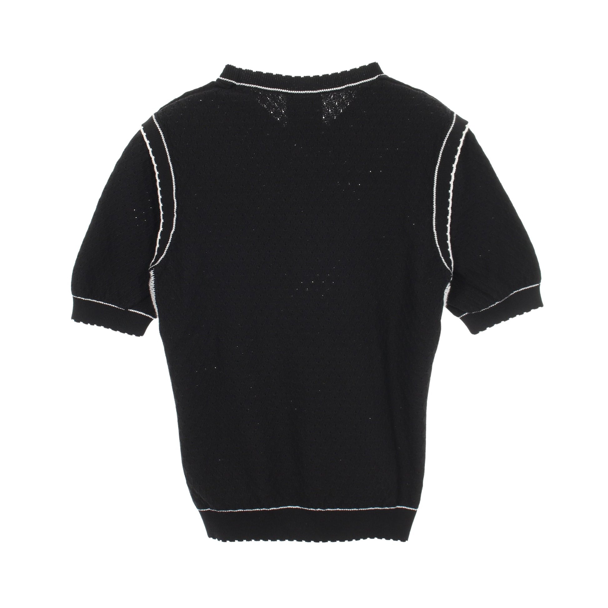 ロゴ スパンコール クルーネック ニット コットン ブラック シャネル トップス CHANEL