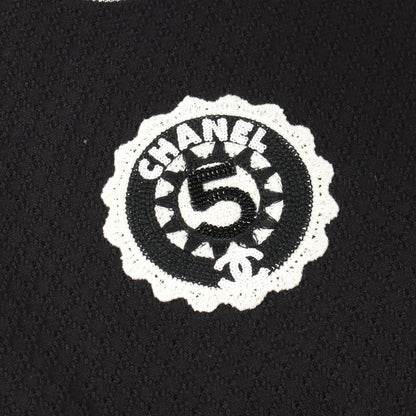 ロゴ スパンコール クルーネック ニット コットン ブラック シャネル トップス CHANEL
