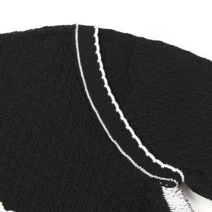 ロゴ スパンコール クルーネック ニット コットン ブラック シャネル トップス CHANEL