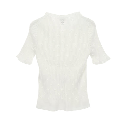 ココマーク リブ ニット コットン ホワイト シャネル トップス CHANEL