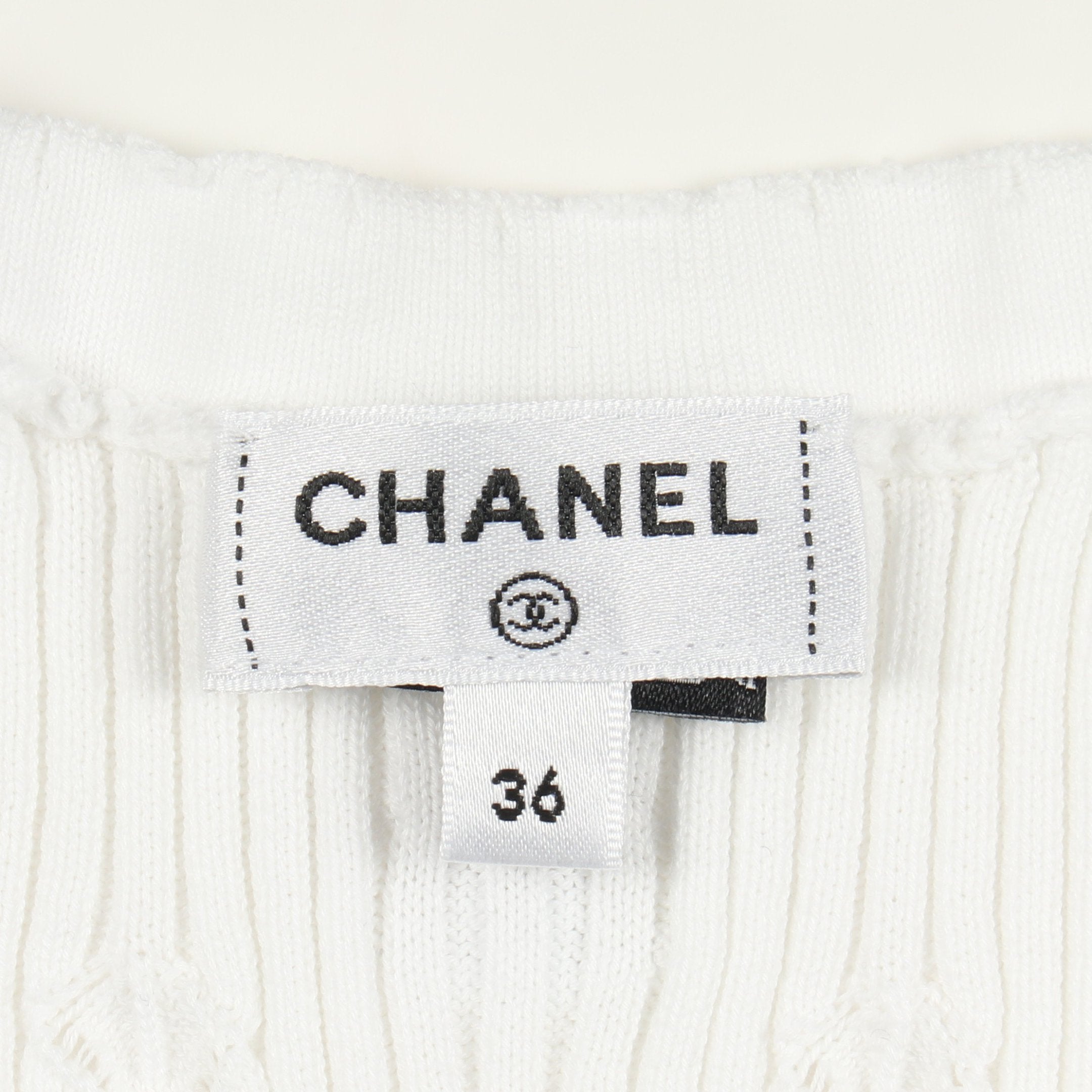 CHANEL　ココマーク　ニット　コットン　36 CHANEL - シャネル CHANEL ココマークボタン ニット 衣料品 トップス