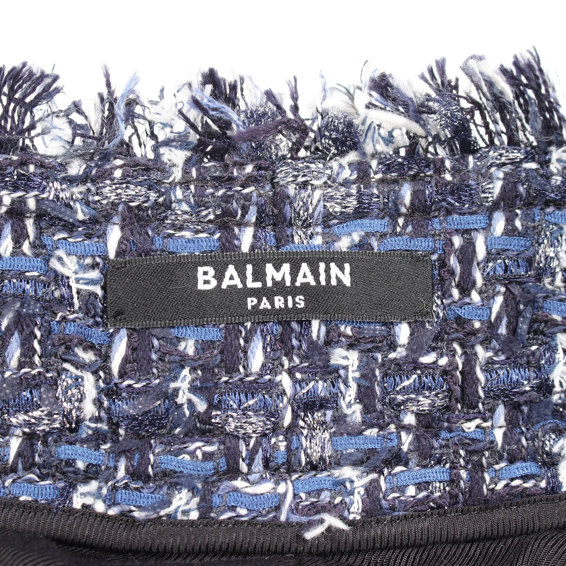 ブークレツイード パンツ コットン ネイビー バルマン ボトムス BALMAIN
