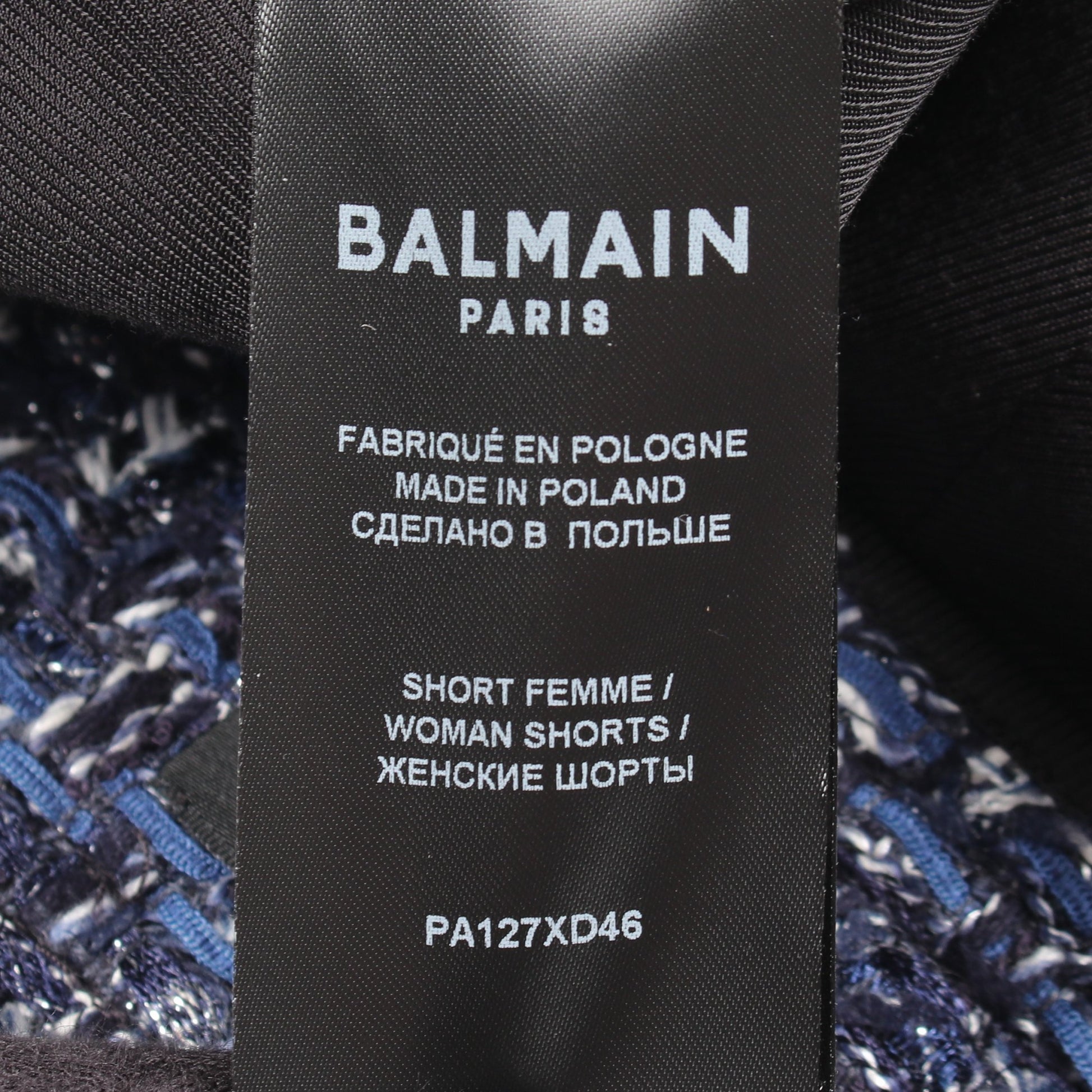ブークレツイード パンツ コットン ネイビー バルマン ボトムス BALMAIN